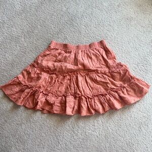 NanaMacs Peach Ruffled A-Line Skirt